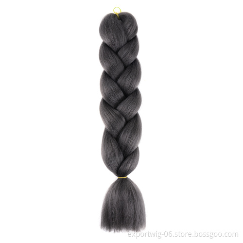 Wholesale Ombre Jumbo Braiding Hair Extension 24inches 100g Yaki Synthetic Fiber Mixed Color African Braids Hair Attachment